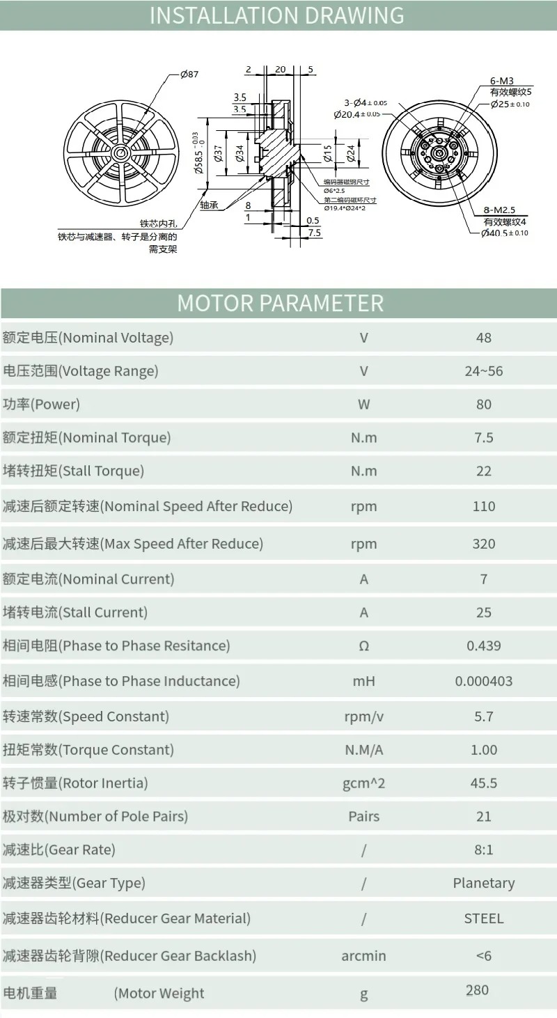 8N.M WK8108-8遊星歯車減速機モーター、外骨格ロボ - Mit Cheetah Motor Actuator のレビューと価格